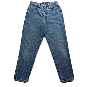 Vintage Bill Blass Women's Jeans Size 12P High Rise Taper Fit Blue Distressed